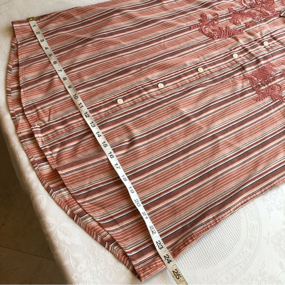 Empra Brown Stripes Western Style Shirt Men’s Size XL Long Sleeves Button-Down - Picture 8 of 15
